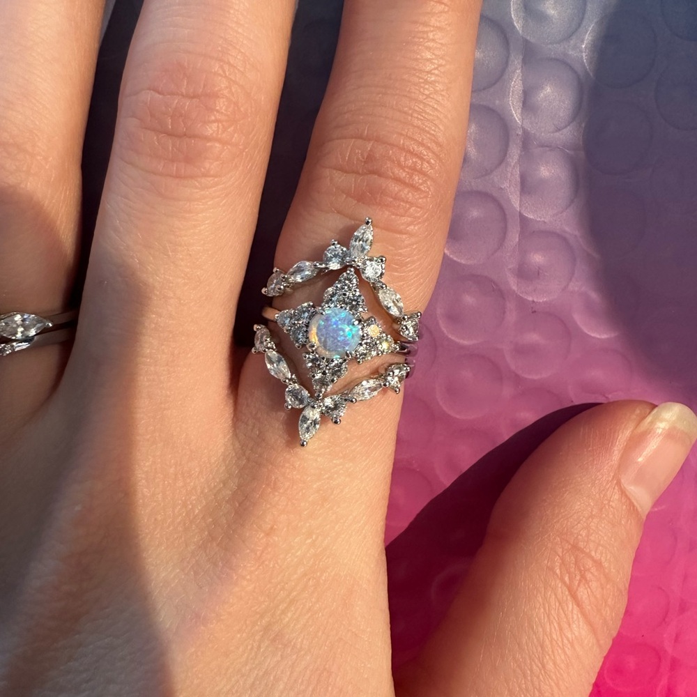 Opal Stacked Ring Set